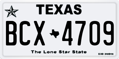 TX license plate BCX4709