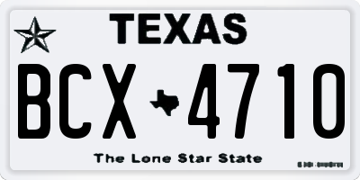 TX license plate BCX4710