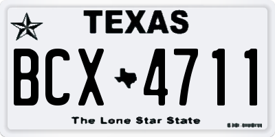TX license plate BCX4711