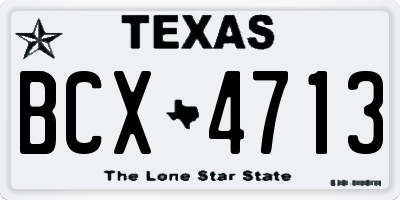 TX license plate BCX4713