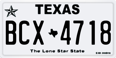 TX license plate BCX4718
