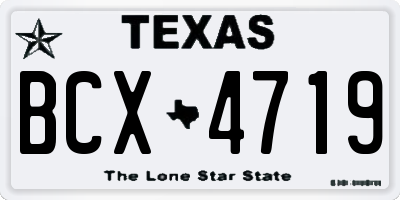 TX license plate BCX4719