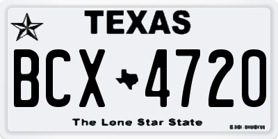TX license plate BCX4720