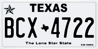 TX license plate BCX4722