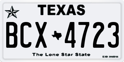 TX license plate BCX4723