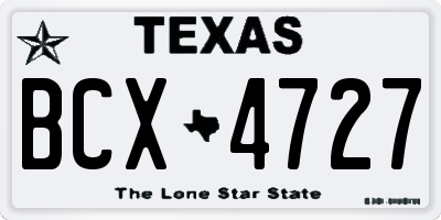 TX license plate BCX4727