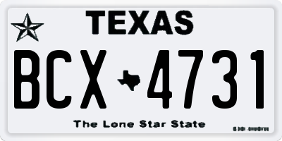 TX license plate BCX4731