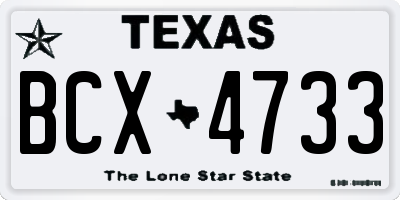 TX license plate BCX4733