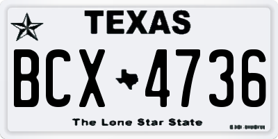 TX license plate BCX4736
