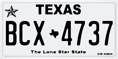 TX license plate BCX4737