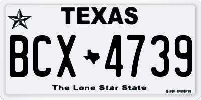 TX license plate BCX4739