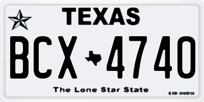 TX license plate BCX4740