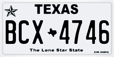TX license plate BCX4746