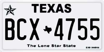 TX license plate BCX4755