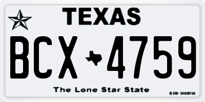 TX license plate BCX4759