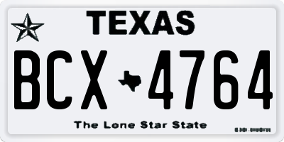 TX license plate BCX4764