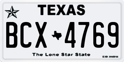 TX license plate BCX4769