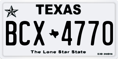 TX license plate BCX4770