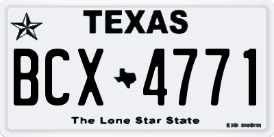 TX license plate BCX4771