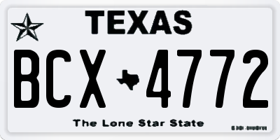 TX license plate BCX4772
