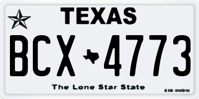 TX license plate BCX4773