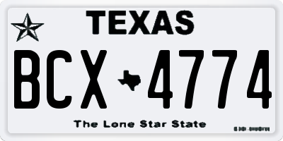 TX license plate BCX4774