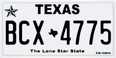 TX license plate BCX4775