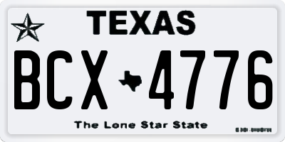 TX license plate BCX4776