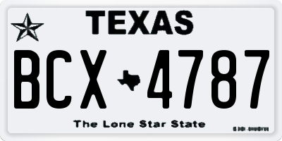 TX license plate BCX4787