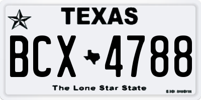 TX license plate BCX4788