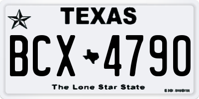 TX license plate BCX4790