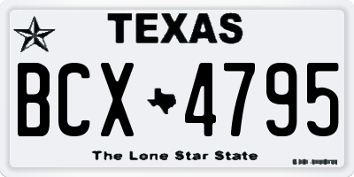 TX license plate BCX4795