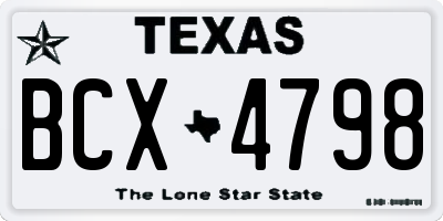 TX license plate BCX4798