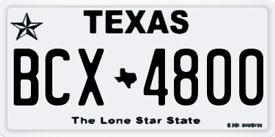 TX license plate BCX4800