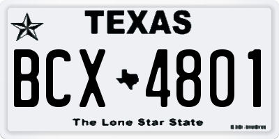 TX license plate BCX4801