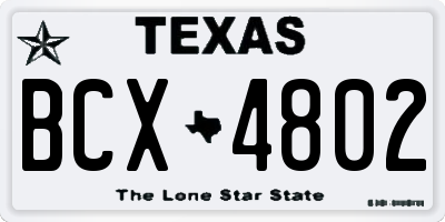 TX license plate BCX4802
