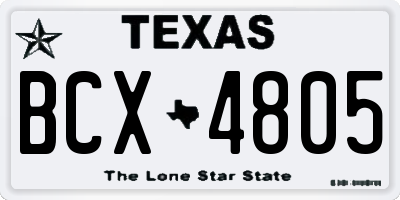 TX license plate BCX4805