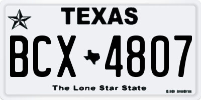 TX license plate BCX4807