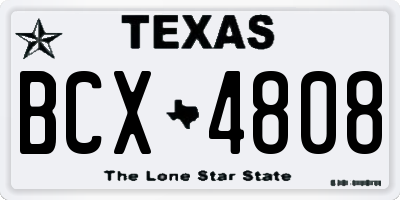 TX license plate BCX4808