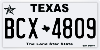 TX license plate BCX4809