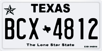 TX license plate BCX4812