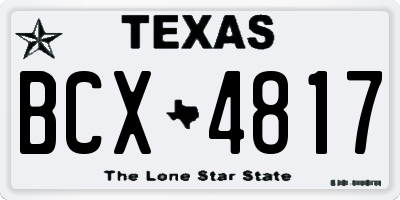 TX license plate BCX4817