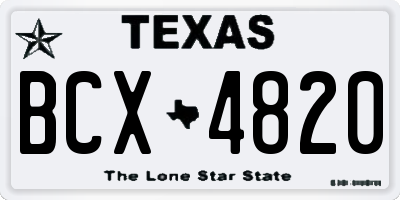 TX license plate BCX4820