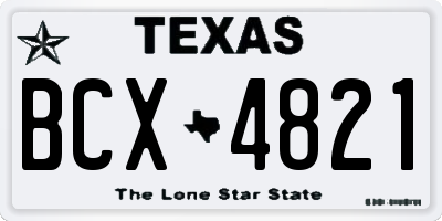 TX license plate BCX4821