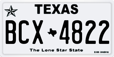 TX license plate BCX4822