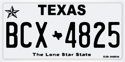 TX license plate BCX4825