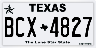 TX license plate BCX4827