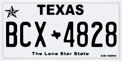TX license plate BCX4828