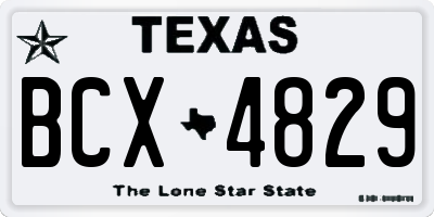 TX license plate BCX4829