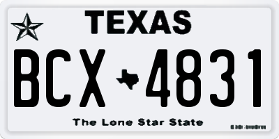 TX license plate BCX4831